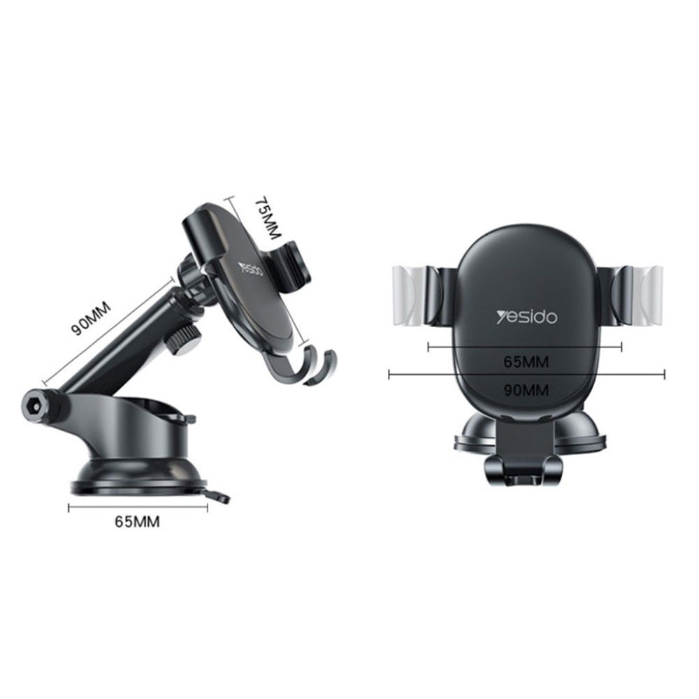 Soporte para Auto Yesido C120, 4 pulgadas - 6.5 pulgadas, Negro