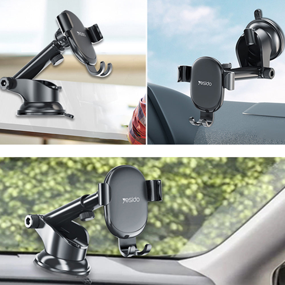Soporte para Auto Yesido C120, 4 pulgadas - 6.5 pulgadas, Negro