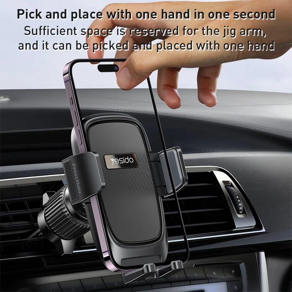 Yesido C241 Car Holder, 4.7inch - 7.2inch, Black