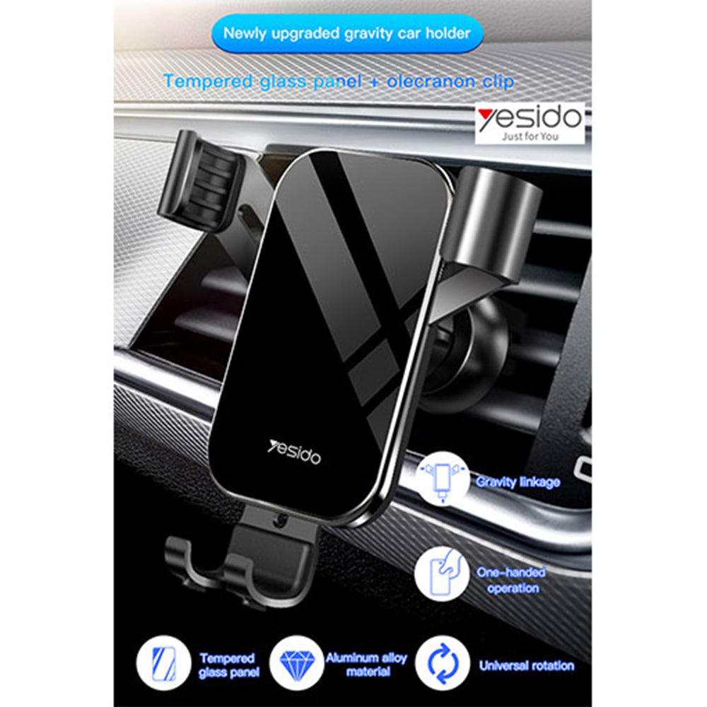 Soporte para Auto Yesido C87, Universal, Negro