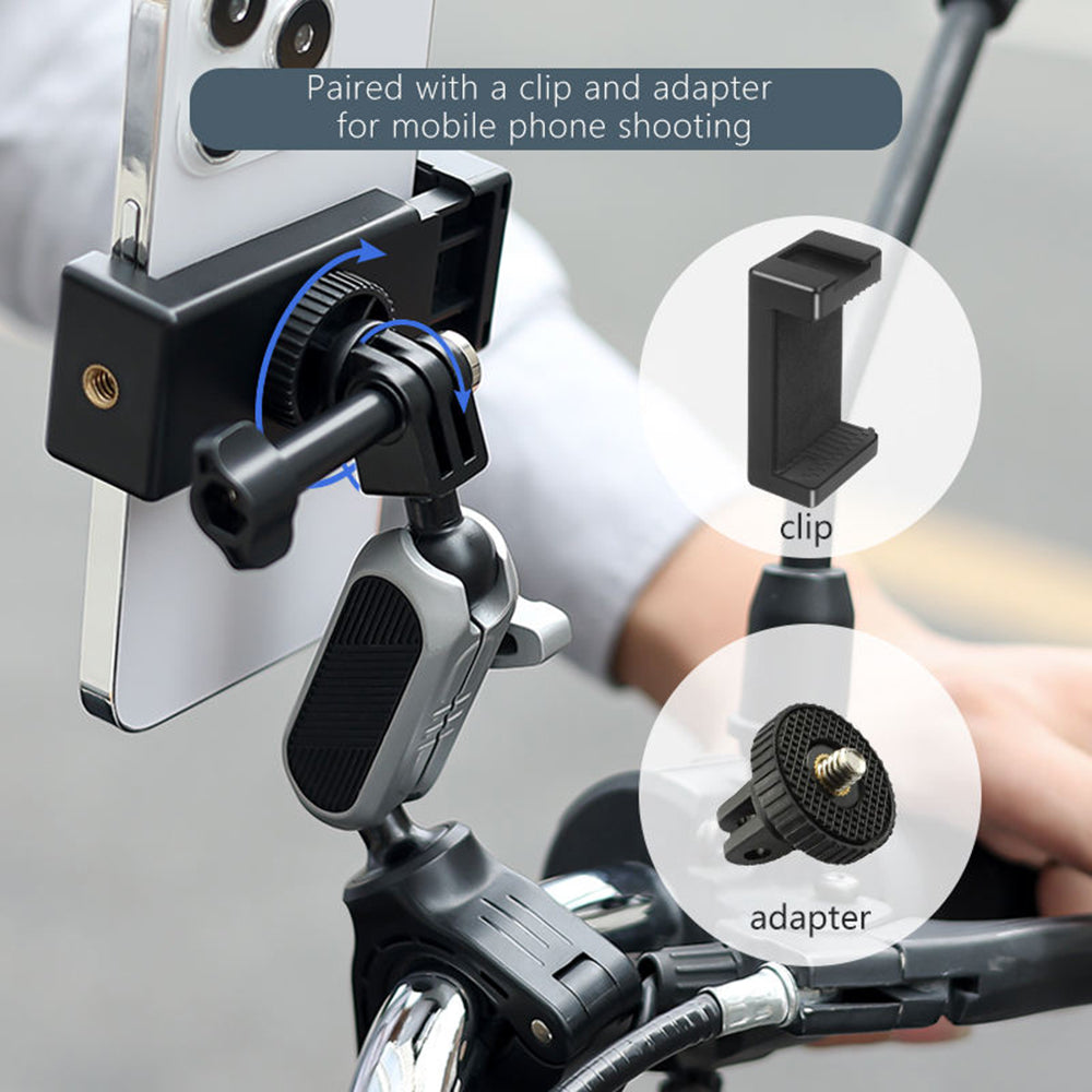 Soporte para bicicleta para cámara deportiva Techsuit JX-008 para GoPro, gris