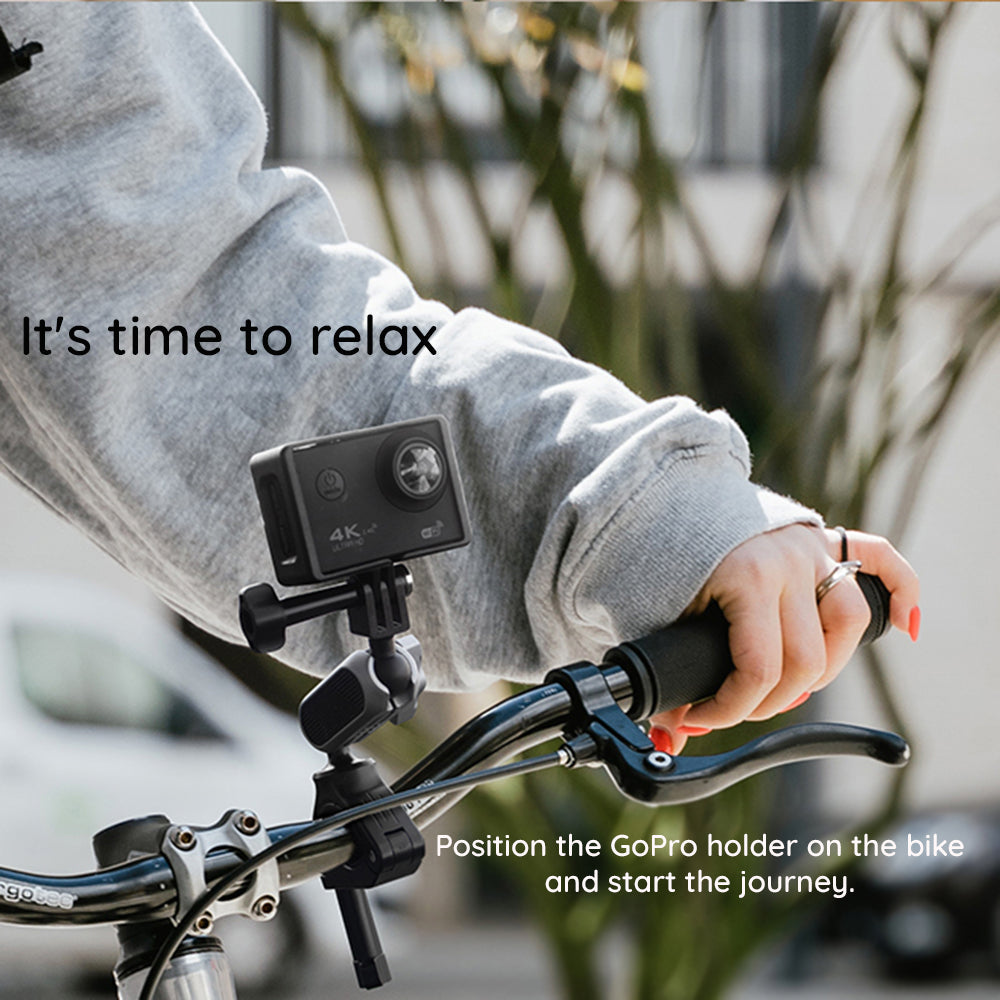 Soporte para bicicleta para cámara deportiva Techsuit JX-008 para GoPro, gris