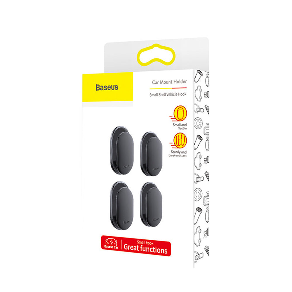 Soporte Gancho Auto Baseus Small Shell, Set 4 Piezas ACGGBK-01