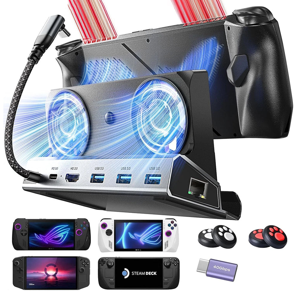 Hub Soporte con Cooler Lisen S1 para Consola ROG / Lenovo / Razer / Aya / Logitech / Onexplayer Series, Negro YL0423110005