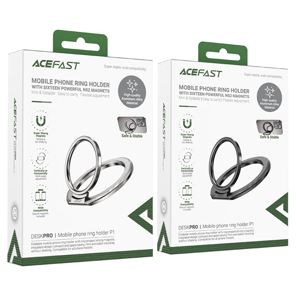 Soporte Anillo Acefast P1, Universal, Negro