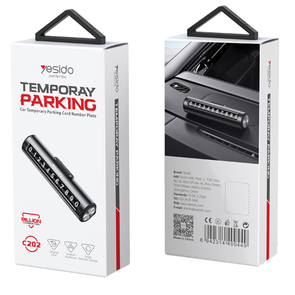Soporte para Número de Teléfono de Coche Yesido C202, Negro
