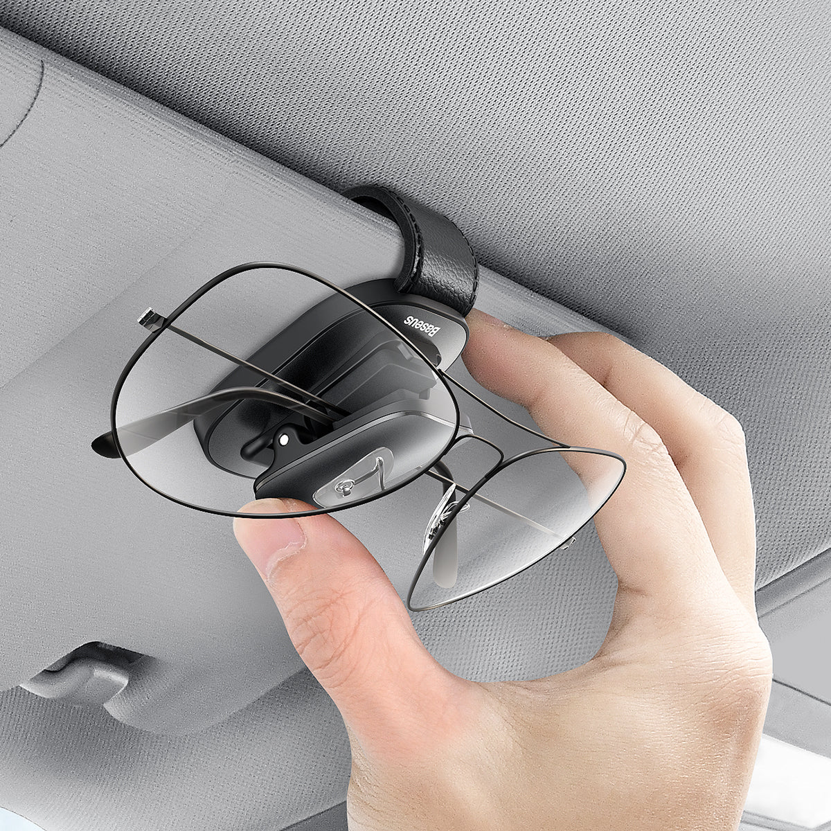 Soporte Parasol Baseus Platinum Clip para Gafas, Negro ACYJN-B01