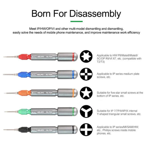 Destornillador Relife RL-724A, 5 en 1