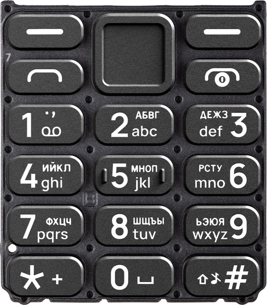 Teclado cirílico para HMD 110 / Nokia 110 (2024), Negro