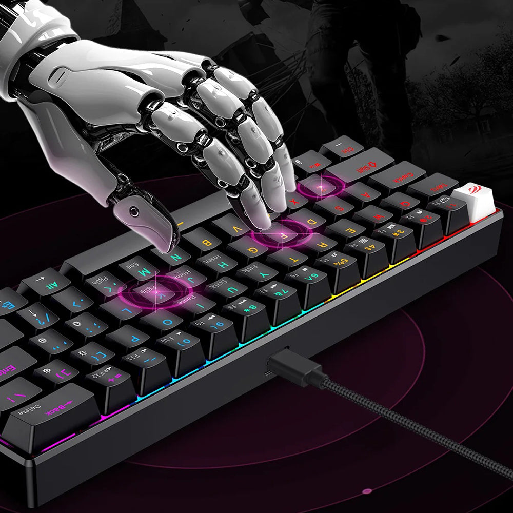 Teclado Gaming HAVIT KB903L, RGB, 1.8m, Blanco
