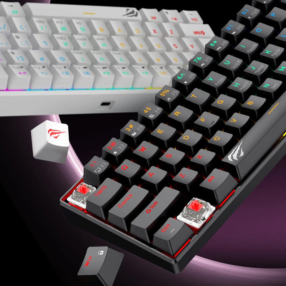 Teclado Gaming HAVIT KB903L, RGB, 1.8m, Blanco