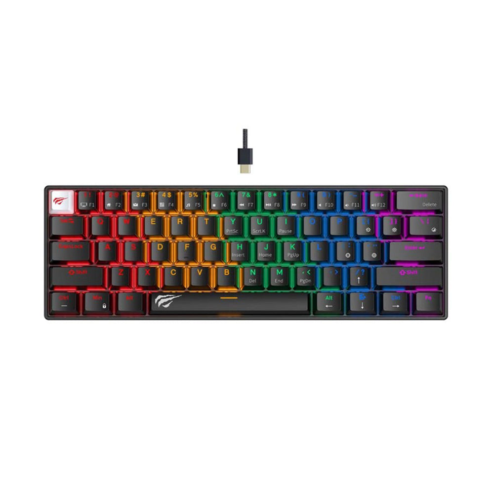 Teclado Gaming HAVIT KB903L, RGB, 1.8m, Negro