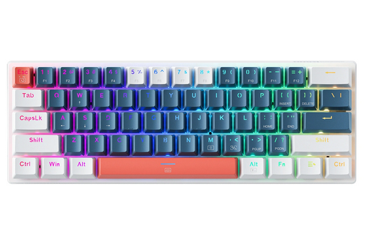 Teclado Gaming con Cable USB Machenike K500-B61 Mecánico, RGB, Retroiluminación Marrón, Azul Blanco