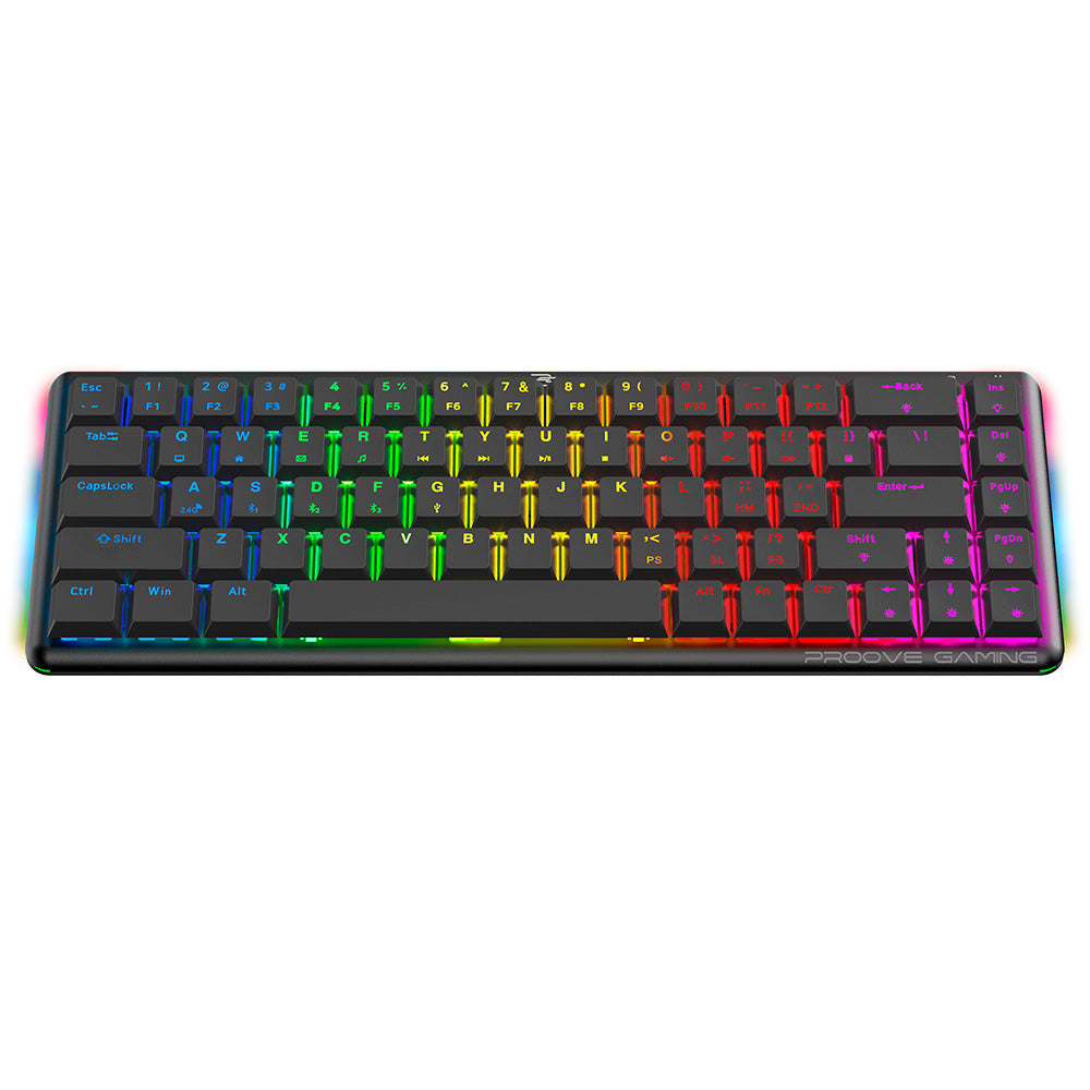 Teclado Gaming Inalámbrico Proove AFK, RGB, BT / Wi-Fi / Cableado, 1.5m, Negro WKAFKEN22001