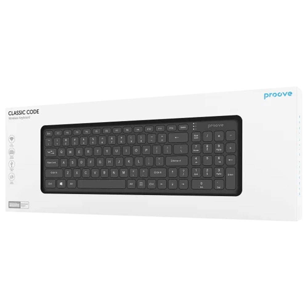 Teclado Inalámbrico Proove Classic Code, Negro KBCDEN00003001