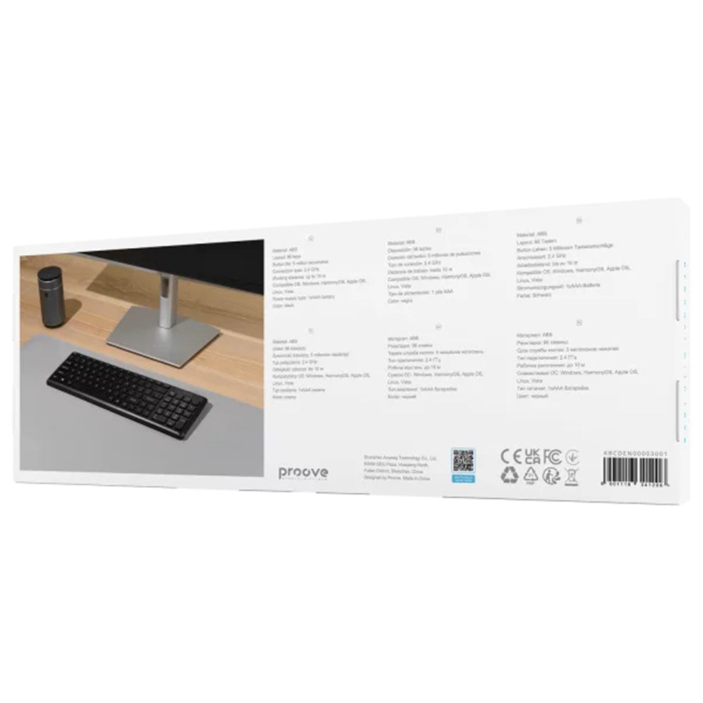Teclado Inalámbrico Proove Classic Code, Negro KBCDEN00003001