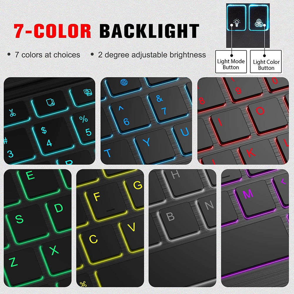 Teclado inalámbrico Techsuit WK1, RGB, Negro