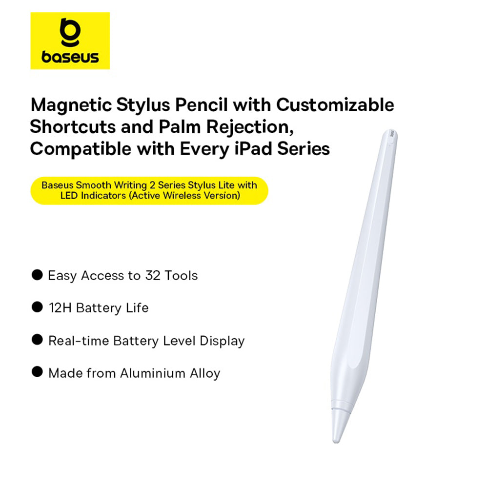 Touch Pen Baseus Smooth Writing 2 Series para Apple iPad, Versión Inalámbrica Activa, Blanco P80015802213-03