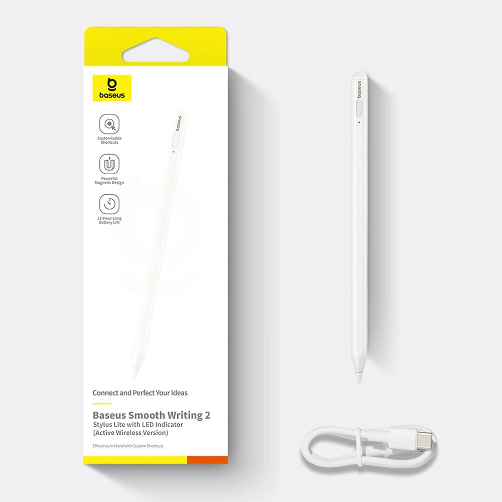 Touch Pen Baseus Smooth Writing 2 Series para Apple iPad, Versión Inalámbrica Activa, Blanco P80015802213-03