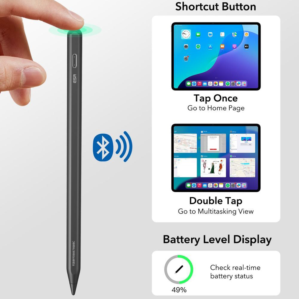 Touch Pen ESR Geo para Apple iPad, Versión Activa, Negro