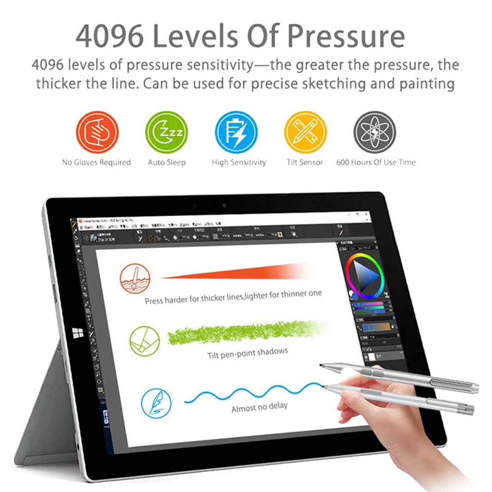 Touch Pen Techsuit F94S for Microsoft Surface / Asus Transformer / Zen / Vivobook / HP Envy / Pavilion / Spectre, Active Version, Black