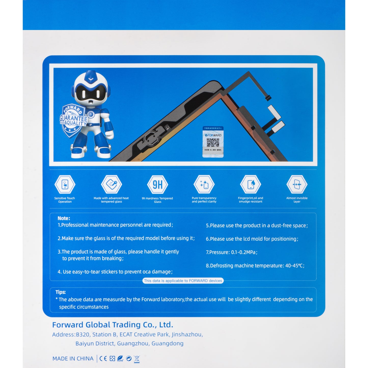 Protector delantero táctil OCA para Apple iPad Air (2019), Negro