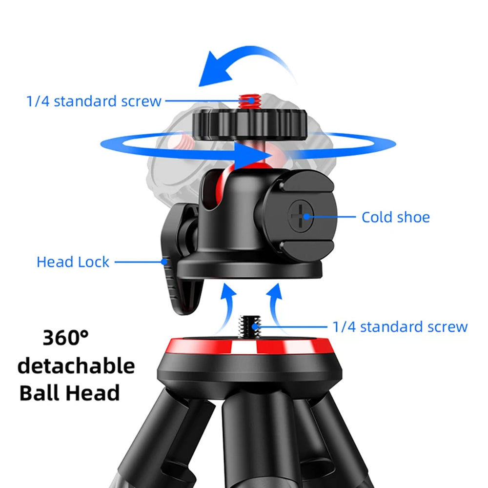 Trípode 1/4inch Techsuit C02, Negro
