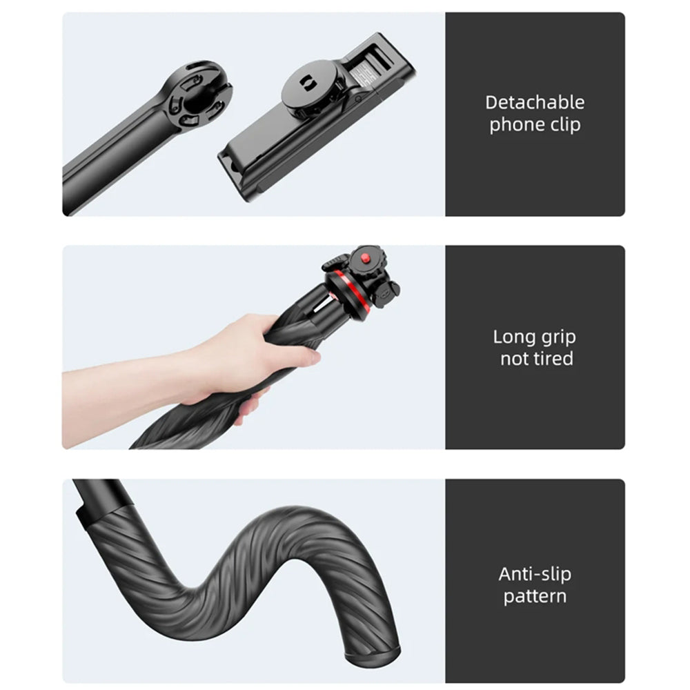 Trípode 1/4inch Techsuit C02, Negro