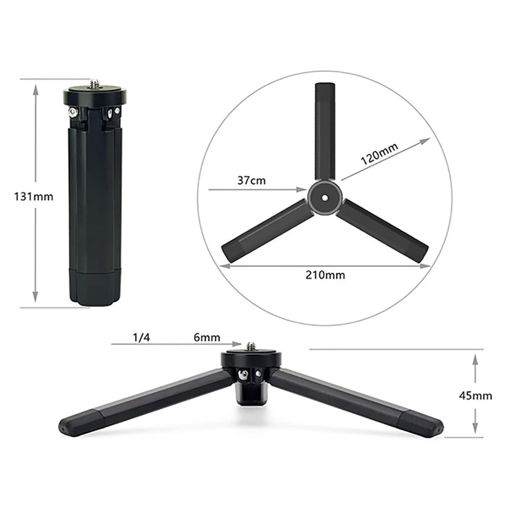 Trípode 1/4 pulgadas Techsuit TPD2, Negro