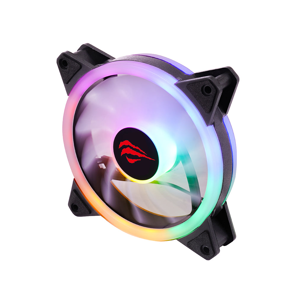 Ventilador HAVIT F2089, RGB, 1200RPM, 35dB, 1.32W, Negro