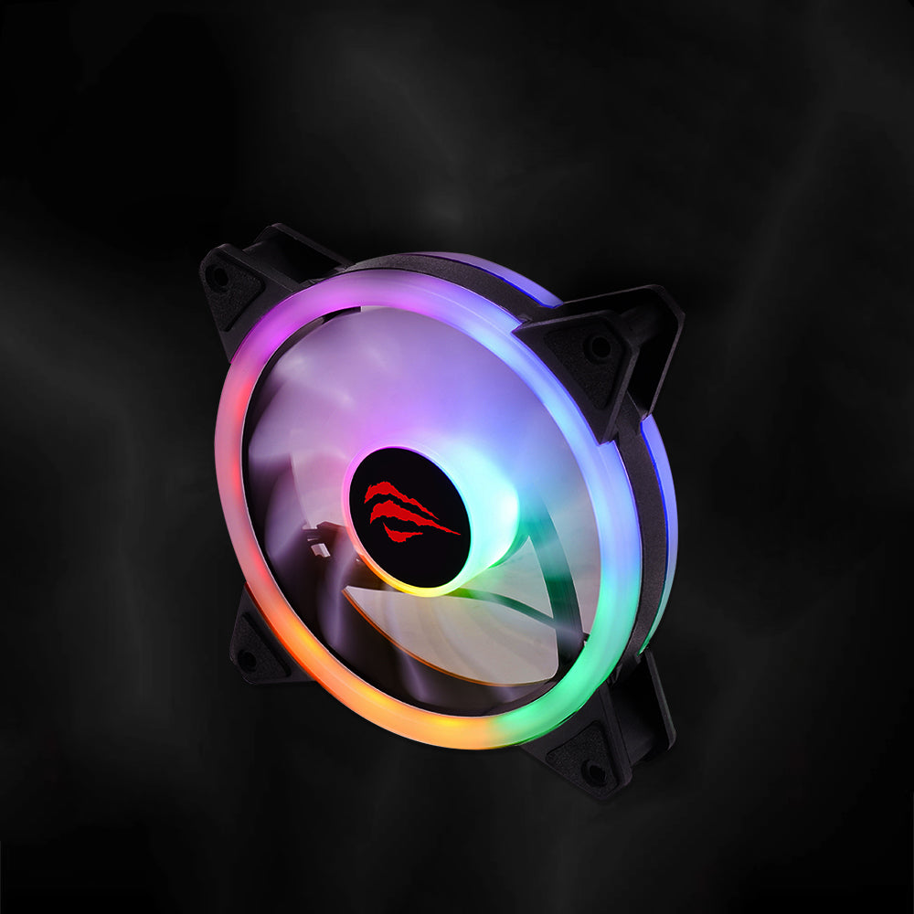 Ventilador HAVIT F2089, RGB, 1200RPM, 35dB, 1.32W, Negro