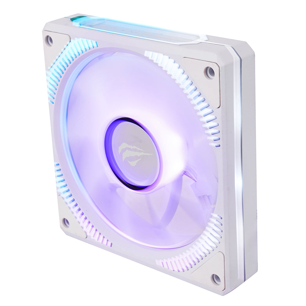 Ventilador HAVIT F2096, RGB, 1800RPM, 30dB, 3W, Blanco