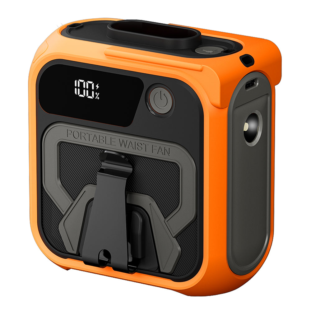 Ventilador Portátil Techsuit Z13 con batería externa 10000mAh, Naranja