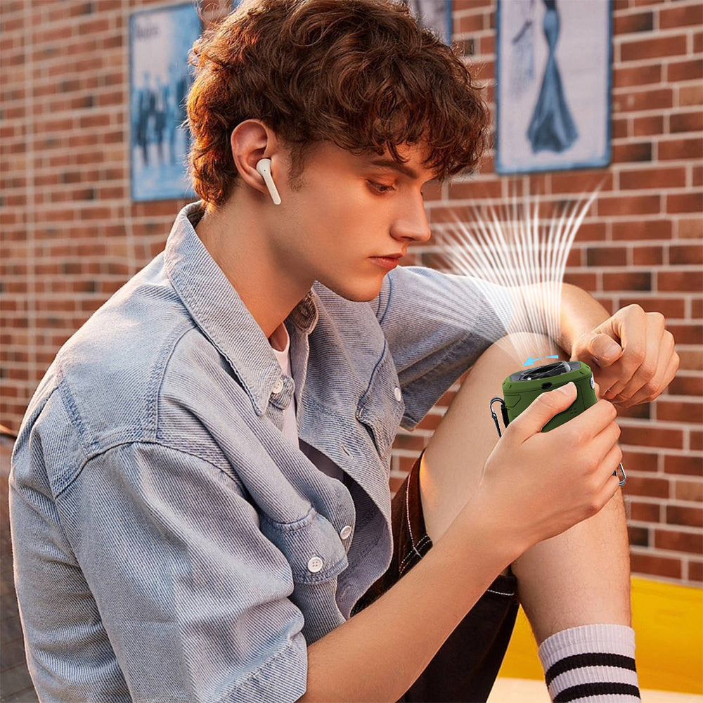 Ventilador Portátil Techsuit Z14 con batería externa 5000mAh, Gris