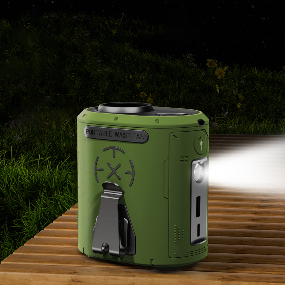 Ventilador Portátil Techsuit Z14 con batería externa 5000mAh, Verde