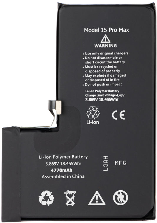 Batería Apple iPhone 15 Pro Max, Alta Capacidad