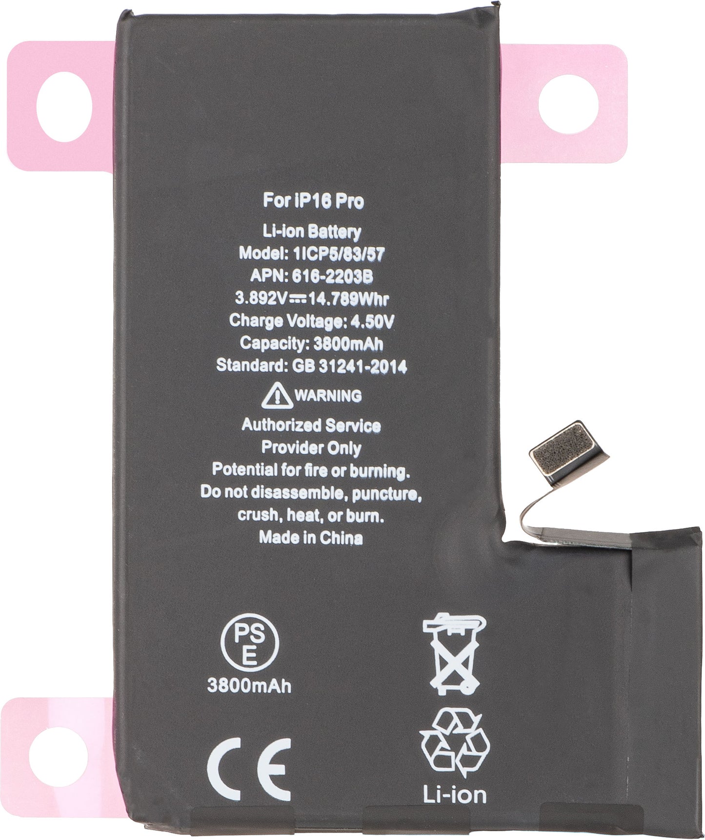 Batería Apple iPhone 16 Pro, Alta Capacidad