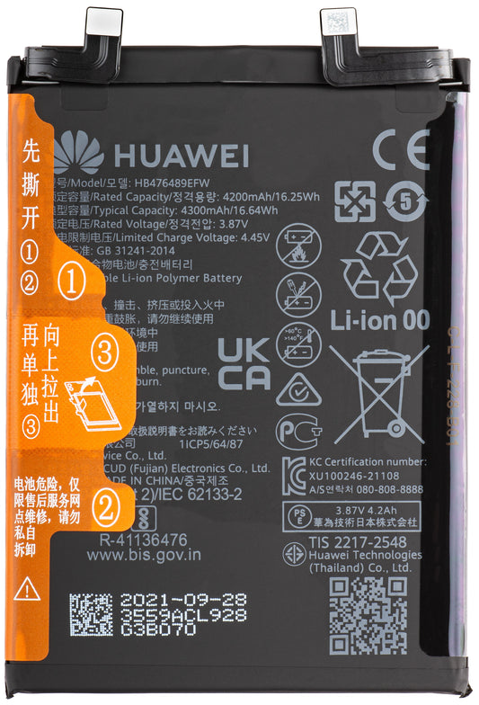 Batería Huawei nova 9 / Honor 50, HB476489EFW, Service Pack 02354NUU 