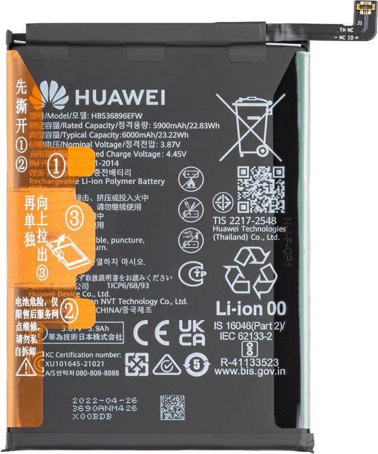 Batería Huawei nova Y70, HB536896EFW, Service Pack 24023690 