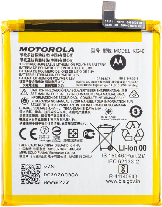 Batería Motorola Moto G8 / One Macro / G8 Play, KG40, Service Pack SB18C77667 