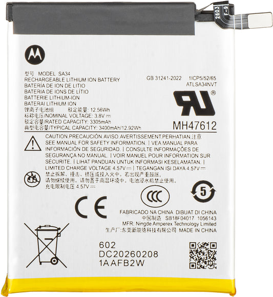 Batería Motorola Razr 70 Plus, SA34, Paquete de Servicio SB18F04017