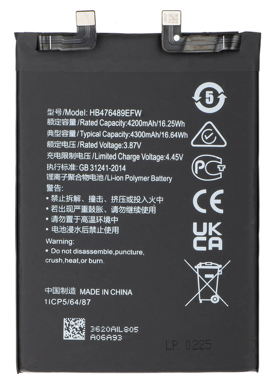 Batería para Huawei nova 9 / Honor 50, HB476489EFW