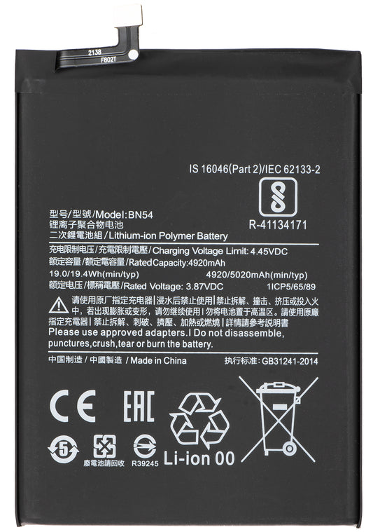 Batería para Xiaomi Redmi 9 / Note 9, BN54