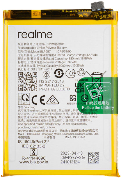 Batería Realme 10, BLP957, Service Pack 6060069