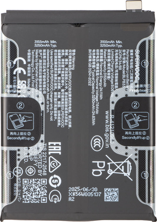 Batería Realme GT 7 Pro, BLPB33, Service Pack 621035000181