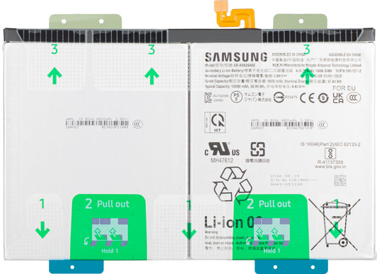 Batería Samsung Galaxy Tab S10+, EB-BX828ABE, Service Pack GH82-35927A