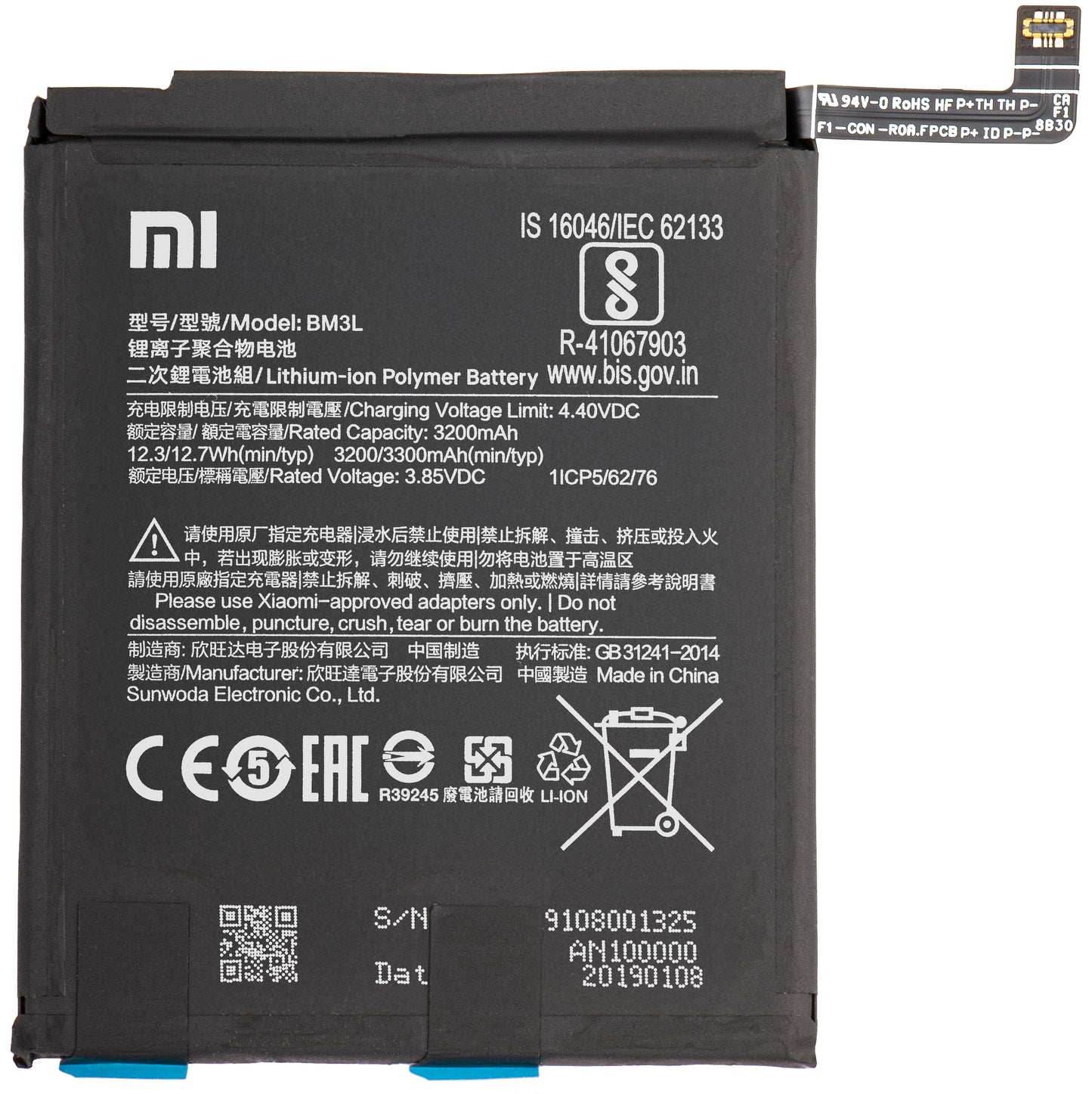 Batería Xiaomi Mi 9, BM3L, Swap 