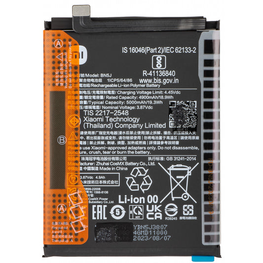Batería Xiaomi Poco X5 / Redmi Note 12 5G, BN5J, Swap 46020000F41Y