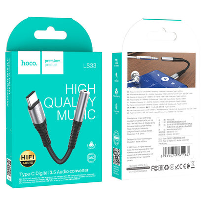 Adaptador de Audio USB-C - 3.5mm HOCO LS33, Gris