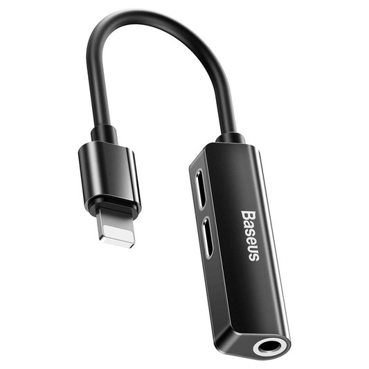 Adaptador de Audio Lightning - Lightning / 3.5mm Baseus L52, Negro CALL52-01
